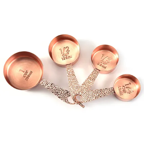 Stainless Steel Measuring Cups And Spoons Set Four Piece Baking Tools With Scale Kitchen Cooking Metal Measurement Equipment