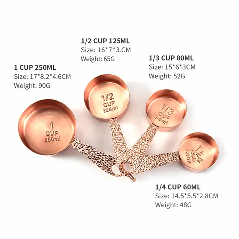 Stainless Steel Measuring Cups And Spoons Set Four Piece Baking Tools With Scale Kitchen Cooking Metal Measurement Equipment