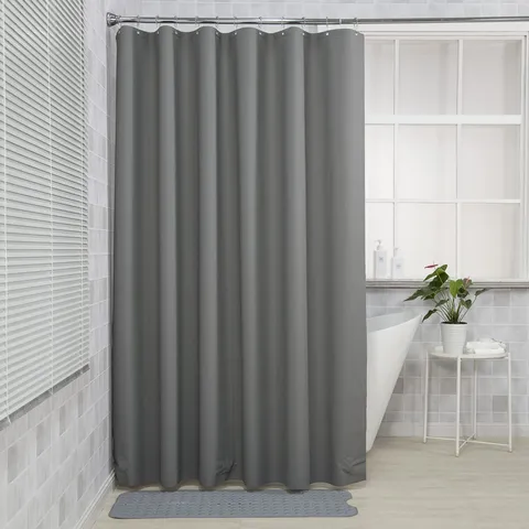 Waterdicht Effen PEVA Douchegordijn Modern Minimalistisch Badkamer Scheidingsgordijn Met Haken Woondecoratie