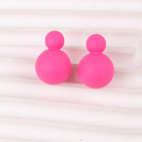 Minimalist Cute Candy Color Double Ball Acrylic Stud Earrings Sweet Style Geometric Resin Earrings Women Jewelry Gift