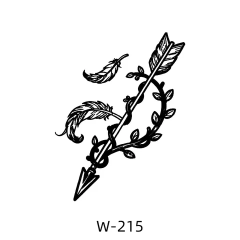 Autocollant de Tatouage Temporaire Ligne Noire Minimaliste Autocollant de Conception de Petit Motif d'Art Corporel de Jus de Herbes Imperméable