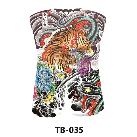 Autocollant de Tatouage Temporaire Imperméable pour Grand Dos Dragon Chinois Tigre Sun Wukong Guan Yu Décalcomanie de Corps