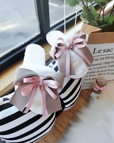 Damen Winter Warm Flauschige Hausschuhe Süße Handgemachte Schleife Offene Zehe Rutschfeste Indoor Plüsch Hausschuhe Damen Schuhe