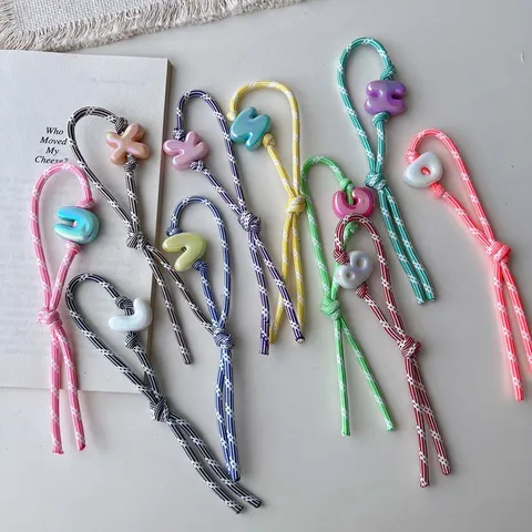 Bonbonfarbener Buchstabenperlen Handy Umhängeband Diy Handytasche Taschenanhänger Schlüsselanhänger Mode Schmuck Zubehör