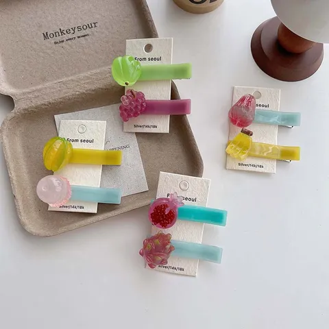 Süße Niedliche 3D Frucht Entenschnabel Haarspange Acetat Seitenhaarspange Frische Haarstyling Zubehör Für Frauen