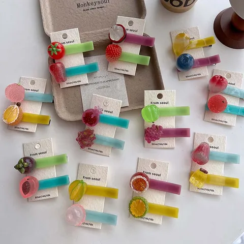 Süße Niedliche 3D Frucht Entenschnabel Haarspange Acetat Seitenhaarspange Frische Haarstyling Zubehör Für Frauen