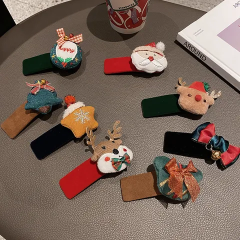 Weihnachten Geweih Haarspitze Plüsch Cartoon Santa Haarnadel Festlich Süße Haarzubehör Für Frauen Mädchen Party
