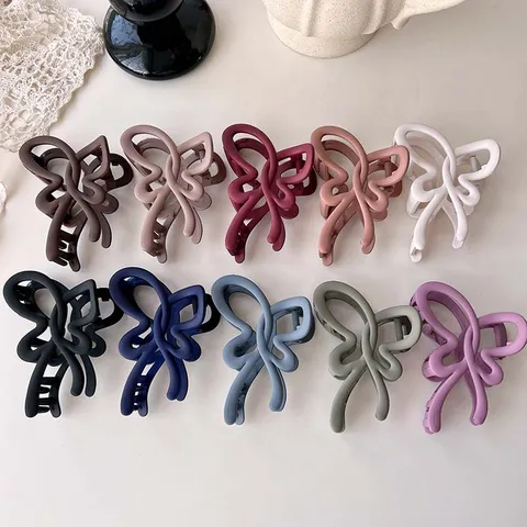 Minimalistischer Kunststoff Haarklammer für Damen Große Einfarbige Matte Haarklammer Haarschmuck Kopfbedeckung Tägliches Styling