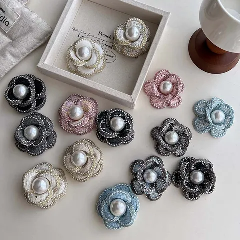 Mode Kamelie Künstliche Perle Stoff Brosche Elegante Anti-Blendschutz Pin Damen Schmuck Geschenk