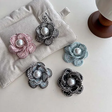 Mode Kamelie Künstliche Perle Stoff Brosche Elegante Anti-Blendschutz Pin Damen Schmuck Geschenk