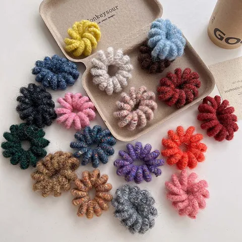 Plüsch Telefonkabel Haargummi Süß Weich Flauschig Scrunchies Haarschmuck Für Damen Mädchen Alltag Styling