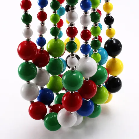 Kinder Chunky Halskette Bunte Acryl Perlen Statement Halskette Europäische Amerikanische Kinder Mode Schmuck Geschenk