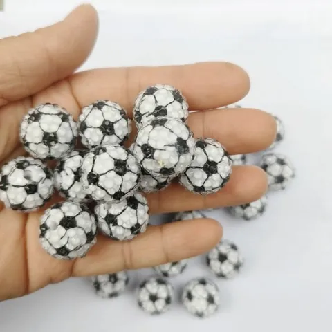 DIY Acryl Harz Strass Fußball Ball Lose Bastelperlen Bunt Für Schmuckherstellung Handwerk Zubehör