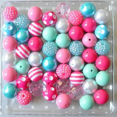 Chunky Acryl Kralen Gemengde Kleur Stippen Gestreepte Strass Parel Kralen Assortiment Voor DIY Sieraden Maken Ambacht