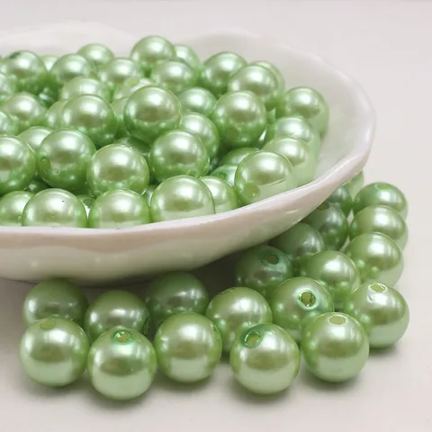 Grasgrün ABS Künstliche Perle Perlen Runde Lose Perlen Für DIY Schmuckherstellung Handwerk Dekoration Zubehör