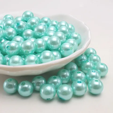 Mintgrün ABS Kunststoff Künstliche Perle Perlen Runde Lose Perlen Für Schmuck Herstellung DIY Handwerk Design