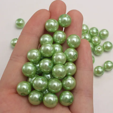 Grasgrün ABS Künstliche Perle Perlen Runde Lose Perlen Für DIY Schmuckherstellung Handwerk Dekoration Zubehör