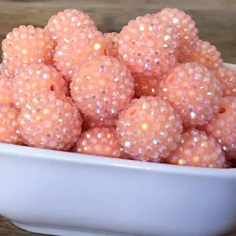 DIY Resin Rhinestone Beads Jelly Pink AB Colorful Drill Ball Chunky Beads Loose Beads For Jewelry Making Craft