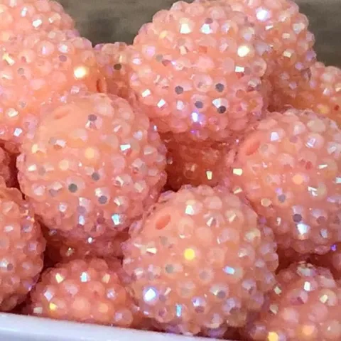 DIY Resin Rhinestone Beads Jelly Pink AB Colorful Drill Ball Chunky Beads Loose Beads For Jewelry Making Craft