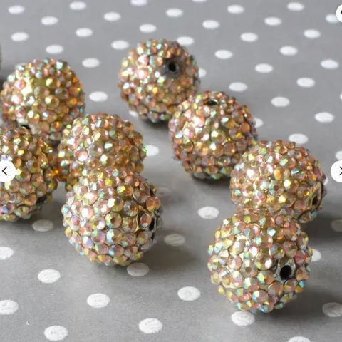 Harz Strass Perlen Klobige Kaugummi Perlen Glänzende Kristall Kugel Perlen Für DIY Schmuck Herstellung Handwerk Zubehör