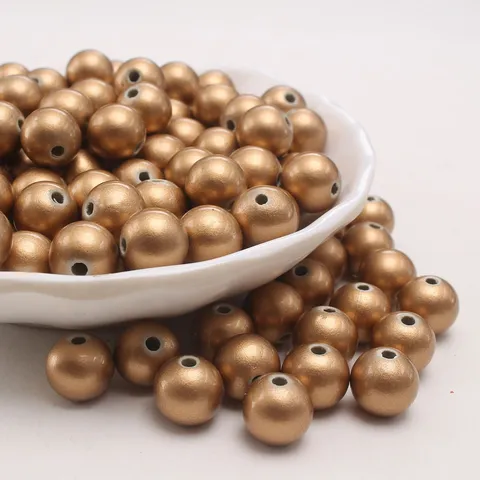 Goldene ABS Kunststoff Imitationsperlen Lose Perlen DIY Schmuckherstellung Handwerk