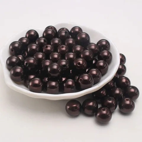 Dunkler Kaffee ABS Imitation Perle Kunststoff Lose Perlen Runde Perlen Für DIY Schmuck Herstellung Und Handgemachte Handwerk Projekte
