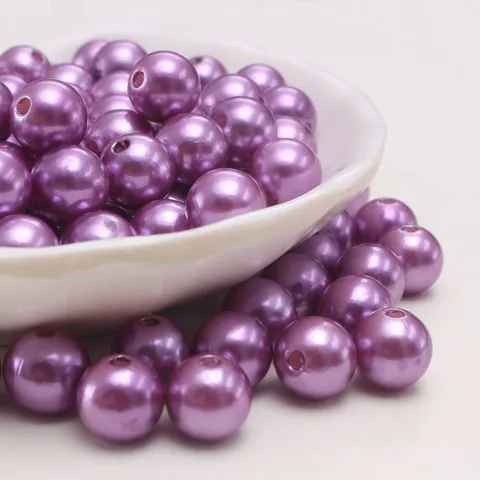 Taro Lila ABS Kunststoff Imitation Perlen Gerade Loch Lose Perlen Für DIY Schmuck Herstellung Handwerk Dekoration