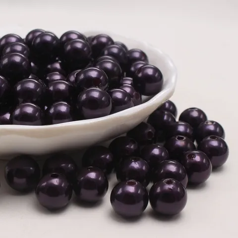 Dunkelviolett Nachierte Perle Perlen ABS Kunststoff Lose Perlen Für DIY Schmuck Herstellung Handwerk Dekoration Zubehör