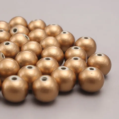Goldene ABS Kunststoff Imitationsperlen Lose Perlen DIY Schmuckherstellung Handwerk