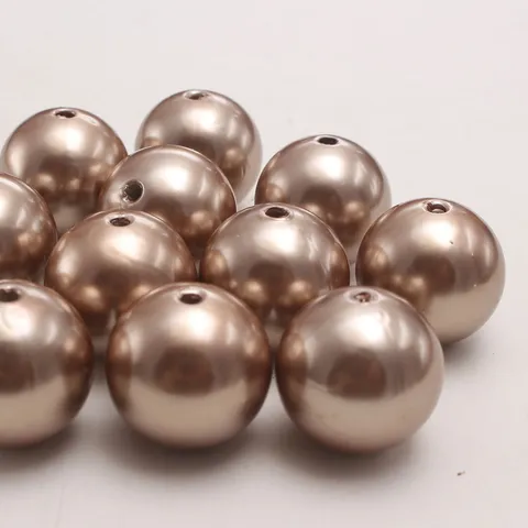 Mittelkaffee ABS Kunststoff Imitation Perle Perlen Runde Lose Perlen Für Schmuckherstellung DIY Handwerk Halskette Zubehör
