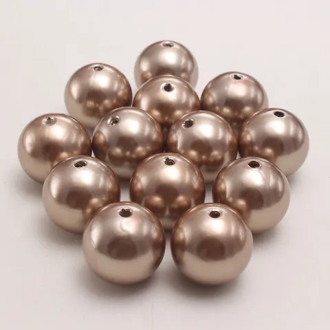 Mittelkaffee ABS Kunststoff Imitation Perle Perlen Runde Lose Perlen Für Schmuckherstellung DIY Handwerk Halskette Zubehör