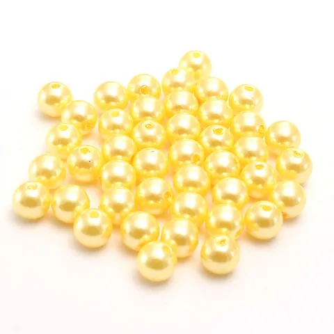 Jaune Foncé ABS Plastique Perle Artificielle Perles Perles Rondes en Vrac DIY Artisanat Accessoires Fabrication de Bijoux