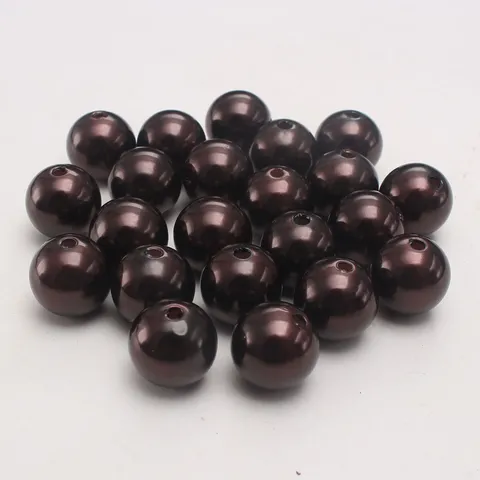 Dunkler Kaffee ABS Imitation Perle Kunststoff Lose Perlen Runde Perlen Für DIY Schmuck Herstellung Und Handgemachte Handwerk Projekte