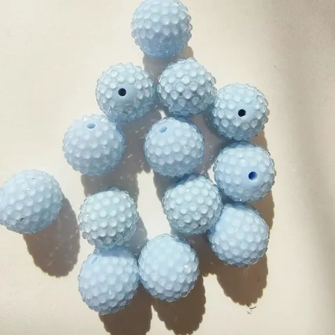 Perline Sciolte in Acrilico con Strass in Resina Azzurro Primavera Perle Chunky Per Fai da Te Gioielli e Artigianato
