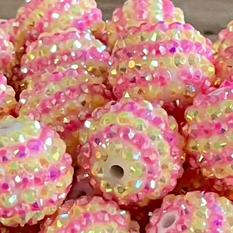 Bunte Gestreifte Harz Strass Perlen Chunky Bubblegum Perlen Für DIY Schmuckherstellung Und Bastelprojekte