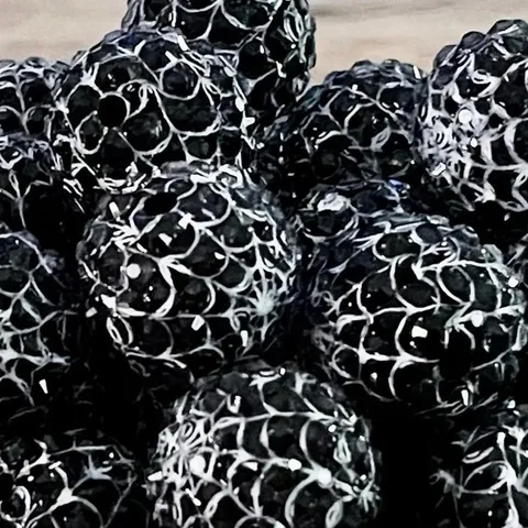 Halloween Resina Strass Cuentas Sueltas Impresión de Telaraña Cuentas Chunky DIY Suministros de Joyería