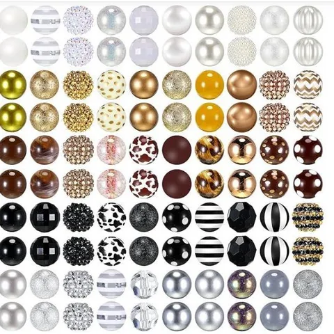 Acrylic Chunky Beads 20MM Mixed Color Loose Beads Bulk Assorted Pattern Beads For DIY Jewelry Making Crafts