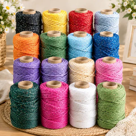3mm Metallic Glitter Cord Yarn For Flower Bouquet Wrapping And Handcraft DIY Crafting Multipurpose Decorative String