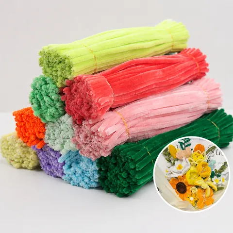 Tiges Chenille Colorées Cure-Pipes Fournitures d'Artisanat DIY Fils Moelleux Pour Enfants Projets d'Artisanat Créatif