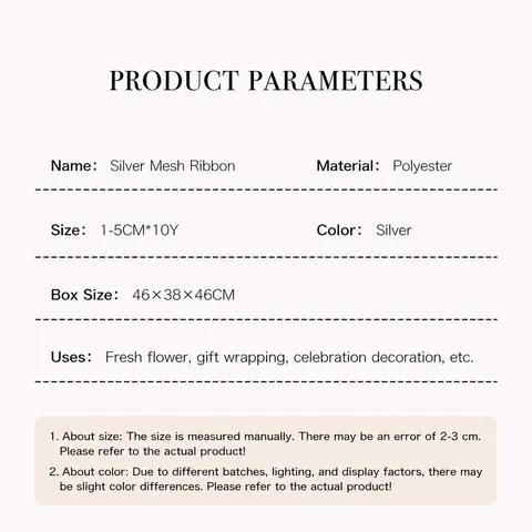 Silbernes Netzband Polyester Metallisches Glitzer Schimmer Band Für Geschenkverpackung Haarschleifen Handwerk DIY Backen Party Dekoration