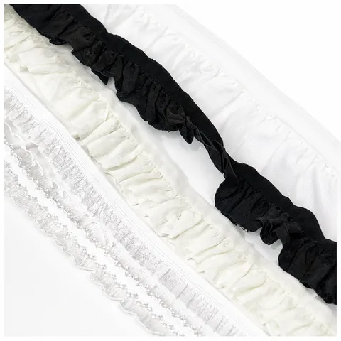 Bordo in Pizzo Arricciato Plissettato Nastro in Tessuto Cucito Accessori per Indumenti DIY Fiocco Materiale per Artigianato Nastro per Decorazione Abito