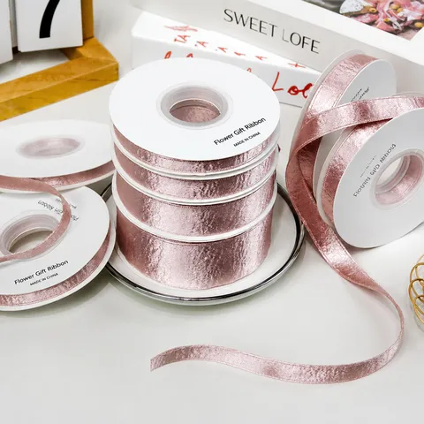 Διπλής Όψης Glitter Βελούδινη Κορδέλα Κορεάτικη Ροζ Γυαλιστερή Κορδέλα Σατέν Για DIY Αξεσουάρ Μαλλιών Με Φιόγκο Και Είδη Χειροτεχνίας Ενδυμάτων