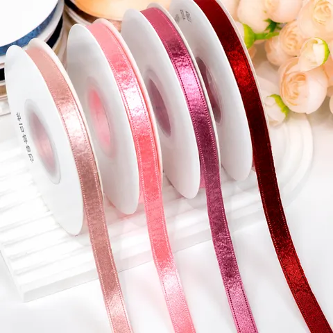 Doppelseitiges Samtband Polyester Glitzerband Für DIY Schleifen Handwerk Blumenverpackung Und Kleidungszubehör
