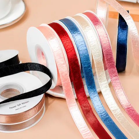 Nastro in Raso e Velluto Bilaterale Nastro Glitterato Per Fiocchi Fai da Te Accessori per Capelli Confezione Regalo
