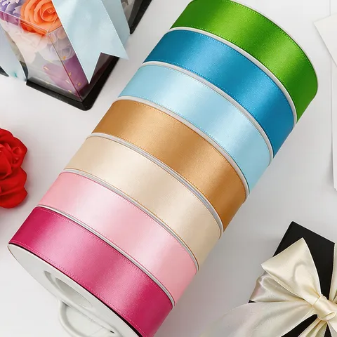 Cinta de Poliéster de Color Sólido Para Embalaje de Regalo Decoración de Horneado Lazos de Manualidades DIY Accesorios para el Cabello Cinta Decorativa