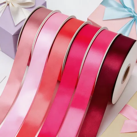 Cinta de Poliéster de Color Sólido Para Embalaje de Regalo Decoración de Horneado Lazos de Manualidades DIY Accesorios para el Cabello Cinta Decorativa