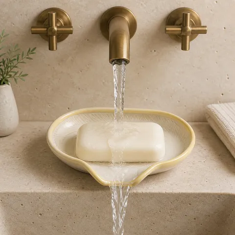 Kiln-Transformed Ceramic Soap Dish Drainage Soap Holder For Bathroom Vanity Washbasin Decorative Soap Tray For Home Use