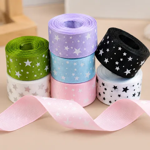 Nastro Grosgrain Stampato Motivo Stella DIY Accessori per Capelli Nastro per Confezione Regalo Tessuto