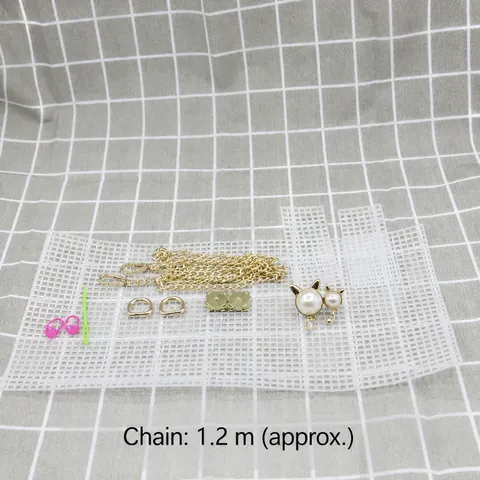 Kit per la Creazione di Borse Fatte a Mano DIY Pacchetto Materiale Borsa a Rete Griglia in Plastica Catena in Metallo Perle