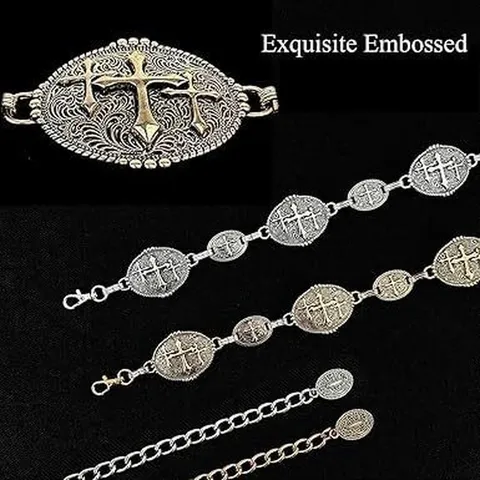 Dames Retro Legering Tailleketting Vintage Kruis Ovale Metaal Lichaam Ketting Mode Verstelbare Taille Sieraden Feest Jurk